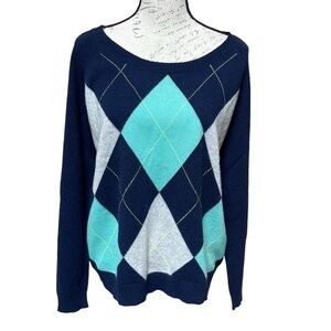 APT 9. Vintage 90’s Y2K Cashmere Sweater Preppy Schoolgirl Sweater Geometric